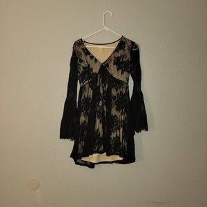 Xhiliration size M black lace mini dress